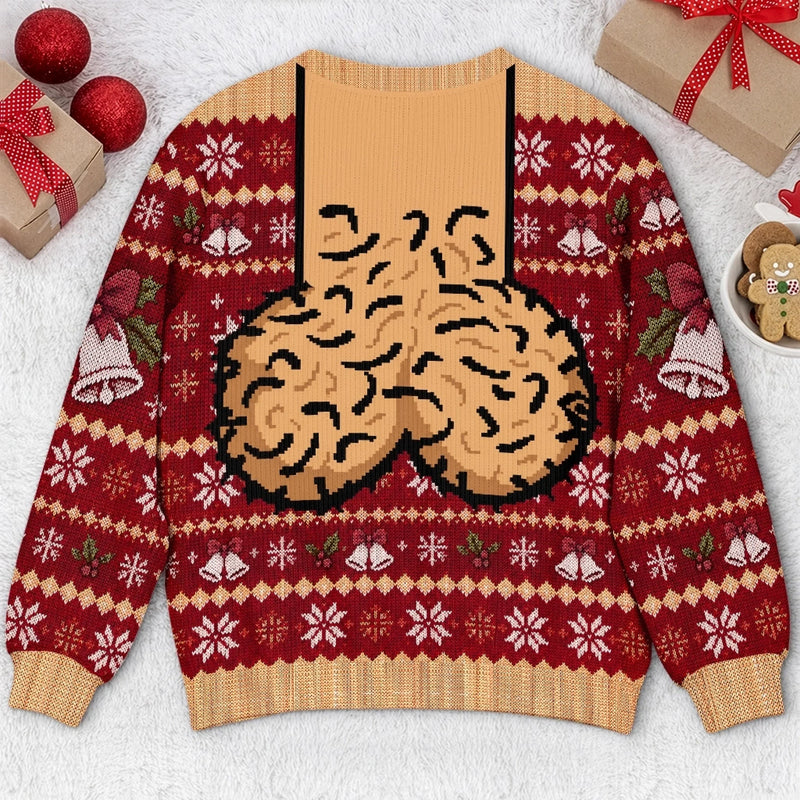 Custom Funny Ugly Sweatshirt - Personalized Christmas Birthday Gifts For Husband, Son, Grandson, Brother, Grandpa, Dad, Yourself - Jingle Balls All The Way Today