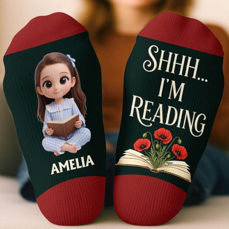 Custom Crew Socks - Personalized Bookish Gifts For Book Lovers, Bookworms, Readers - One More Chapter Is Never Just One