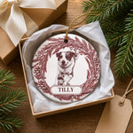 Custom Photo Ceramic Ornament - Personalized Pet Christmas Memorial Sympathy Gifts For Dog Lovers, Pet Parents - Forever Loved Always Remembered