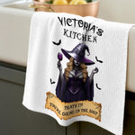 Custom Witchy Kitchen Towel - Personalized Halloween Birthday Gifts For Witch, Wife, Mom - Witchy Magic, Sweet Home