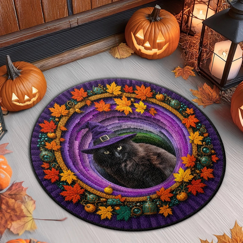 Custom Photo Witchy Shaped Doormat - Personalized Halloween Decor Birthday Gifts For Witch, Dog Cat Lovers, Dog Dad And Mom, Cat Owners - Witchy Pet Welcome Home