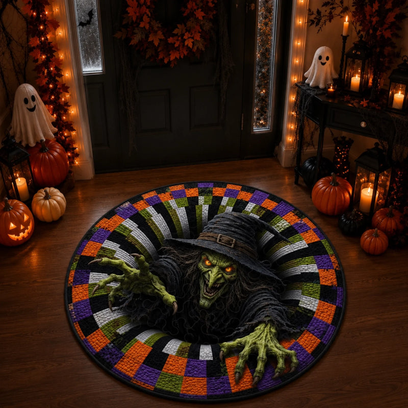 Custom 3D Witch Vortex Rug - Personalized Spooky Halloween Decor - Spooky Season