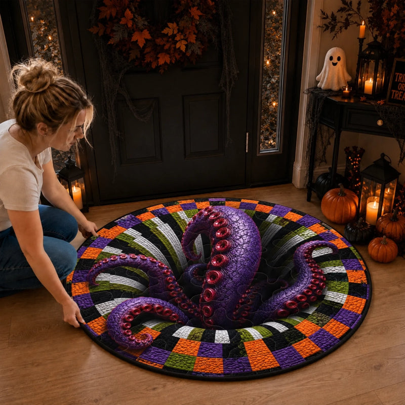 Custom 3D Octopus Vortex Mat - Personalized Spooky Halloween Decor - Spooky Season