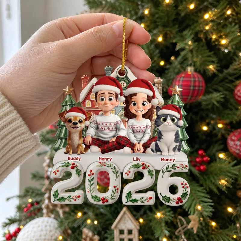 Custom Acrylic Ornament - Personalized Christmas Anniversary Gifts For Husband, Wife, Dog Cat Lovers - Little Moments Big Memories