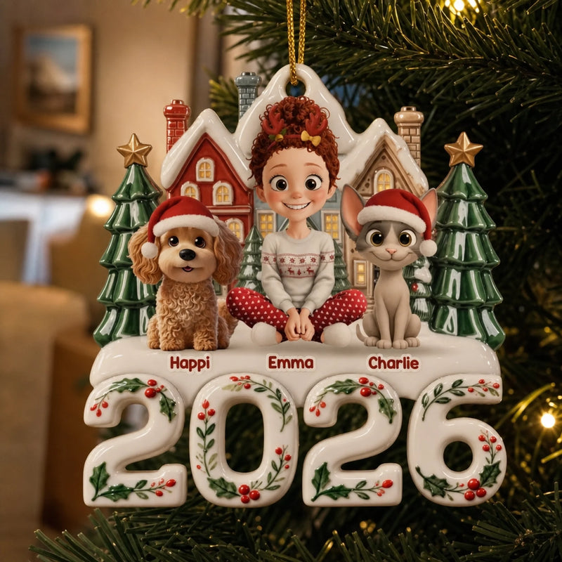 Custom Acrylic Ornament - Personalized Christmas Gifts For Dog Cat Lovers, Dog Dad And Mom, Cat Owners - Little Moments Big Memories