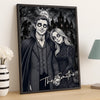 Custom Photo Vampire Vertical Poster - Personalized Halloween Anniversary Wedding Gifts For Husband And Wife, Him And Her - Love Bites, Forever Ours