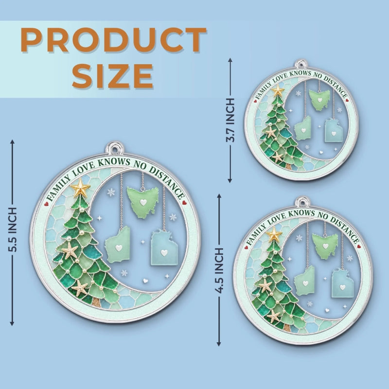 Custom Long Distance Acrylic Ornament - Personalized Christmas Birthday Gifts For Mom, Dad, Brother, Sister - Bound Together By Endless Love