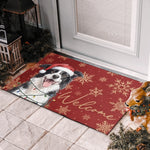 Custom Photo Home Decor Decorative Mat - Personalized  Christmas Birthday Gifts For Dog Cat Lovers, Dog Dad And Mom, Cat Owners - Paws And Holiday Cheer