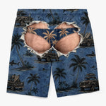 Custom Funny Men Swim Trunks - Personalized Summer Vacation And Travel Gifts For Husband, Son, Grandson, Brother, Grandpa, Dad, Yourself - Catch Waves And Enjoy Sun