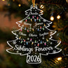 Custom Acrylic Ornament - Personalized Christmas Birthday Gifts For Mom, Dad, Brother, Sister - Always Side By Side Together