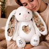 Custom Photo Heart Bunny Plush - Personalized Baby Shower, Gender Reveal Gifts For New Moms, New Dads, New Parents - Our Little Miracle