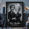 Custom Photo Vertical Canvas - Personalized Halloween Anniversary Wedding Gifts For Husband And Wife, Him And Her - Forever Bound In Darkness