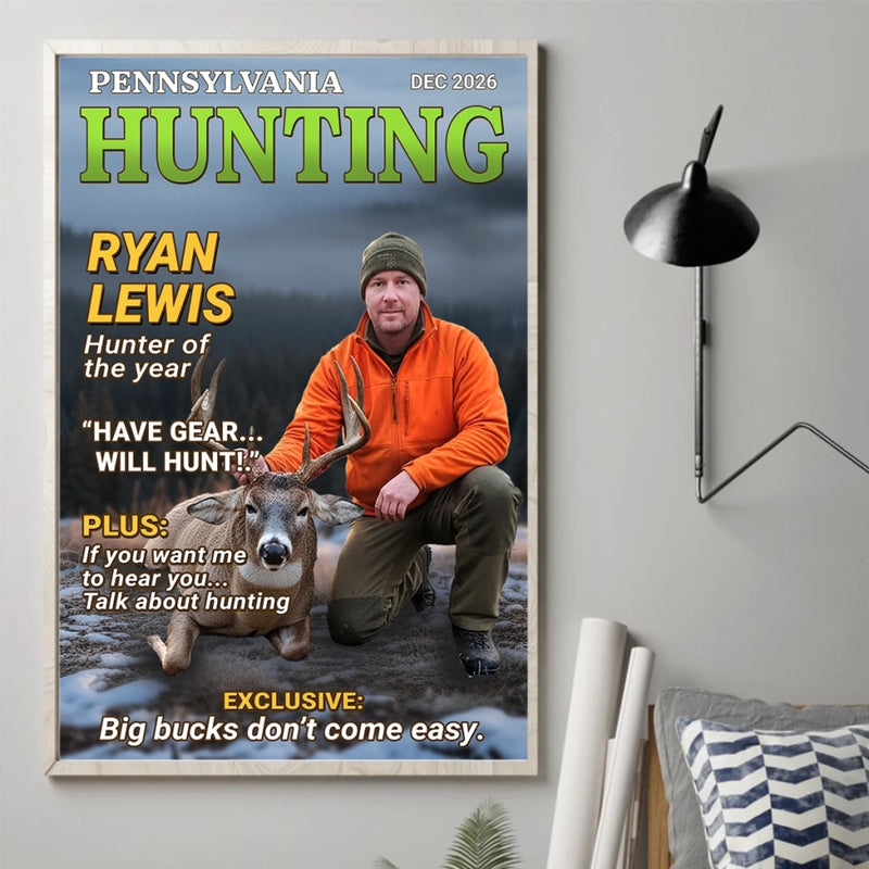 Custom Photo Magazine Vertical Poster - Personalized Christmas Birthday Hunting Gifts For Hunters - Moments Like This Are Earned