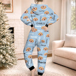 Custom Photo Onesie Pajamas - Personalized Christmas Birthday Gifts For Dog Cat Lovers, Dog Dad And Mom, Cat Owners - Fur Baby Lover Forever