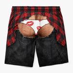 Custom Funny Men Swim Trunks - Personalized Summer Vacation And Travel Gifts For Husband, Son, Grandson, Brother, Grandpa, Dad, Yourself - Looking Good From The Back