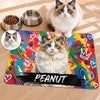 Custom Photo Pet Feeding Mat - Personalized Birthday Gifts For Dog Cat Lovers, Dog Dad And Mom, Cat Owners - Sweet Paws, Happy Soul