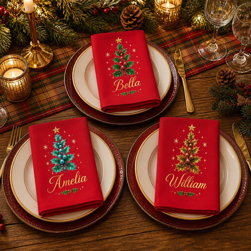 Custom Cotton Napkin - Personalized Christmas Birthday Gifts For Mom, Dad, Brother, Sister - Merry Christmas, Sweet Family