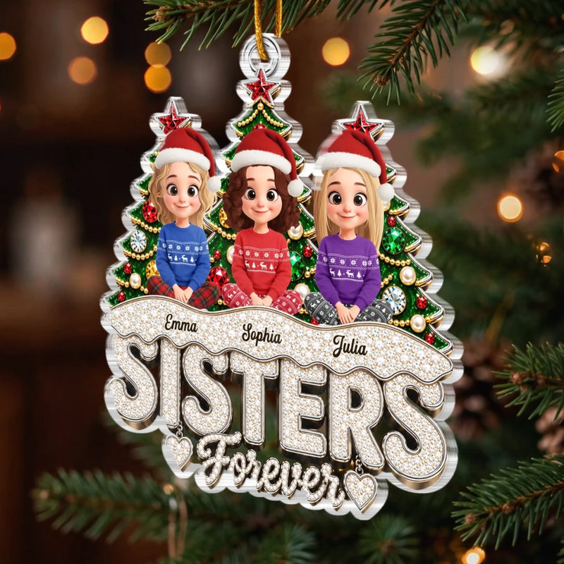 Custom Acrylic Ornament - Personalized Best Friend Christmas Birthday Gifts For Women, Besties, Sisters, BFF - Merry Times Together, Always