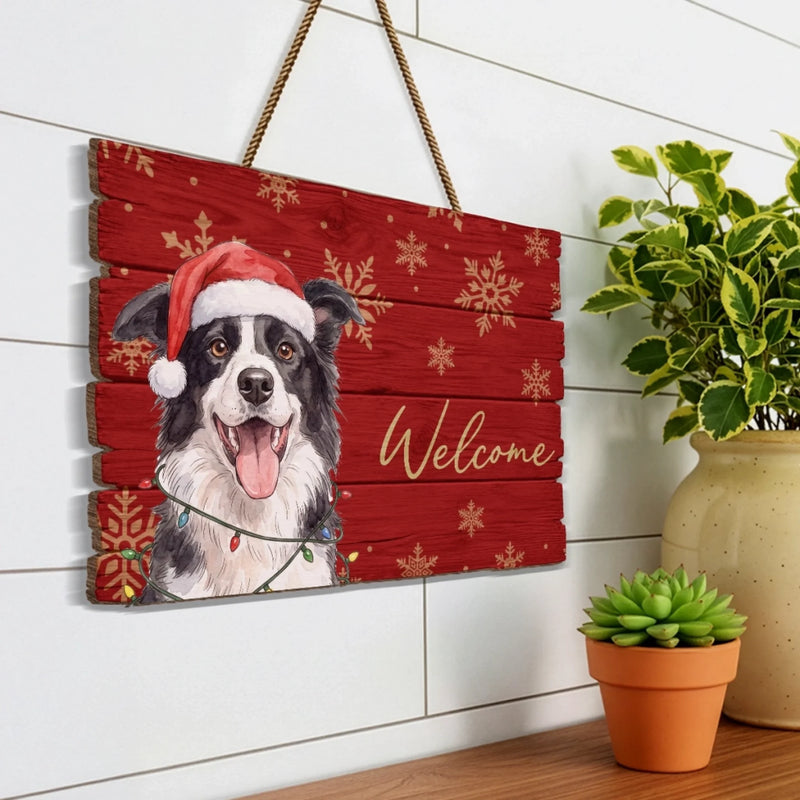 Custom Photo Decor Wood Sign - Personalized Personalized Christmas Birthday Gifts For Dog Cat Lovers, Dog Dad And Mom, Cat Owners - Merry Tails Welcome You