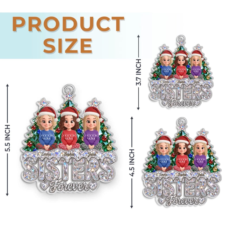 Custom Acrylic Ornament - Personalized Best Friend Christmas Birthday Gifts For Women, Besties, Sisters, BFF - Besties Under The Tree