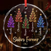 Custom Circle Glass Ornament - Personalized Best Friend Christmas Birthday Gifts For Women, Besties, Sisters, BFF - Together Makes Christmas Sweeter