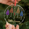 Custom Circle Glass Ornament - Personalized Best Friend Christmas Birthday Gifts For Women, Besties, Sisters, BFF - Together Makes Christmas Sweeter