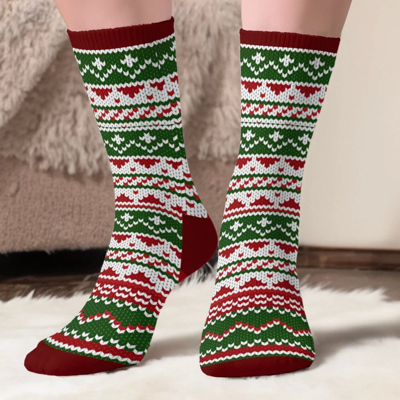 Custom Crew Socks - Personalized Christmas Birthday Gifts For Mom, Dad, Brother, Sister - Sleigh All Day