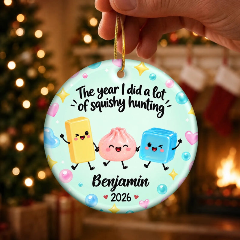 Custom Squishy Ceramic Ornament - Personalized Christmas Birthday Gifts For Kids - Squishy Little Holiday Joy