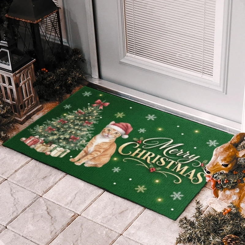 Custom Photo Home Decor Decorative Mat - Personalized  Christmas Birthday Gifts For Dog Cat Lovers, Dog Dad And Mom, Cat Owners - Happiness Has Paws