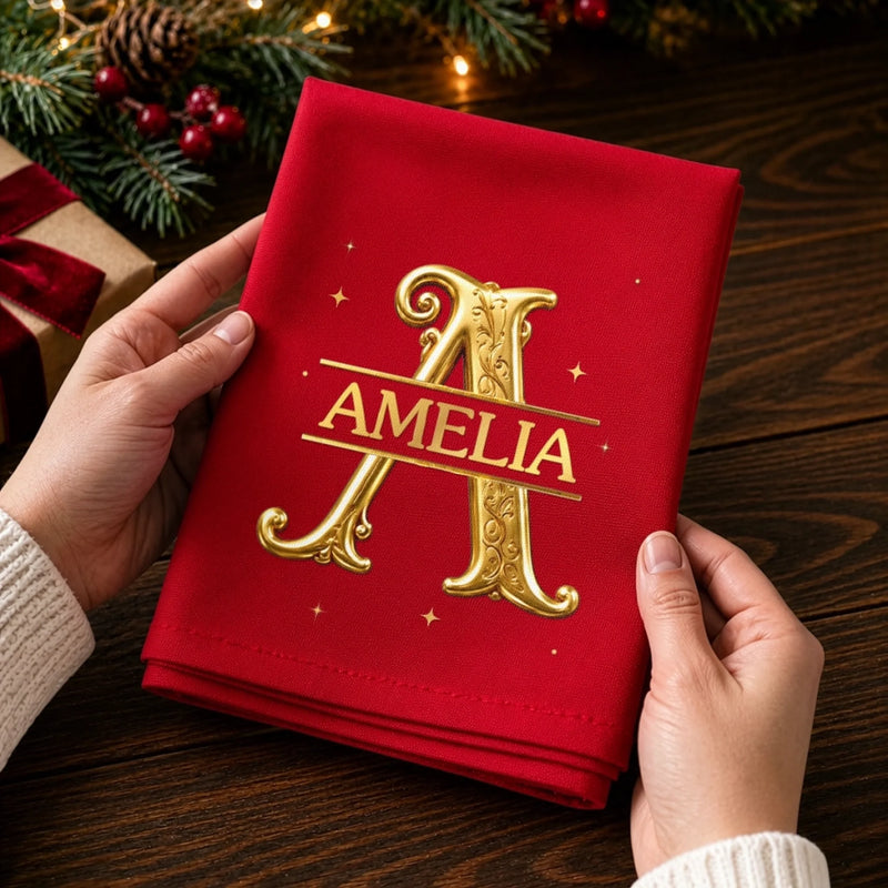 Custom Cotton Napkin - Personalized Christmas Birthday Gifts For Mom, Dad, Brother, Sister - Sweet Moments Round Our Table