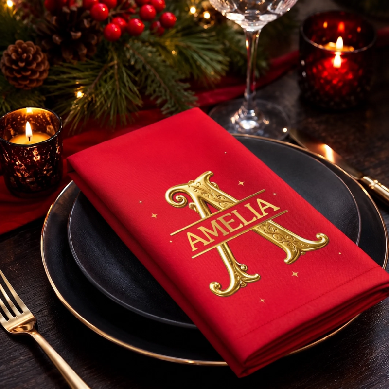 Custom Cotton Napkin - Personalized Christmas Birthday Gifts For Mom, Dad, Brother, Sister - Sweet Moments Round Our Table