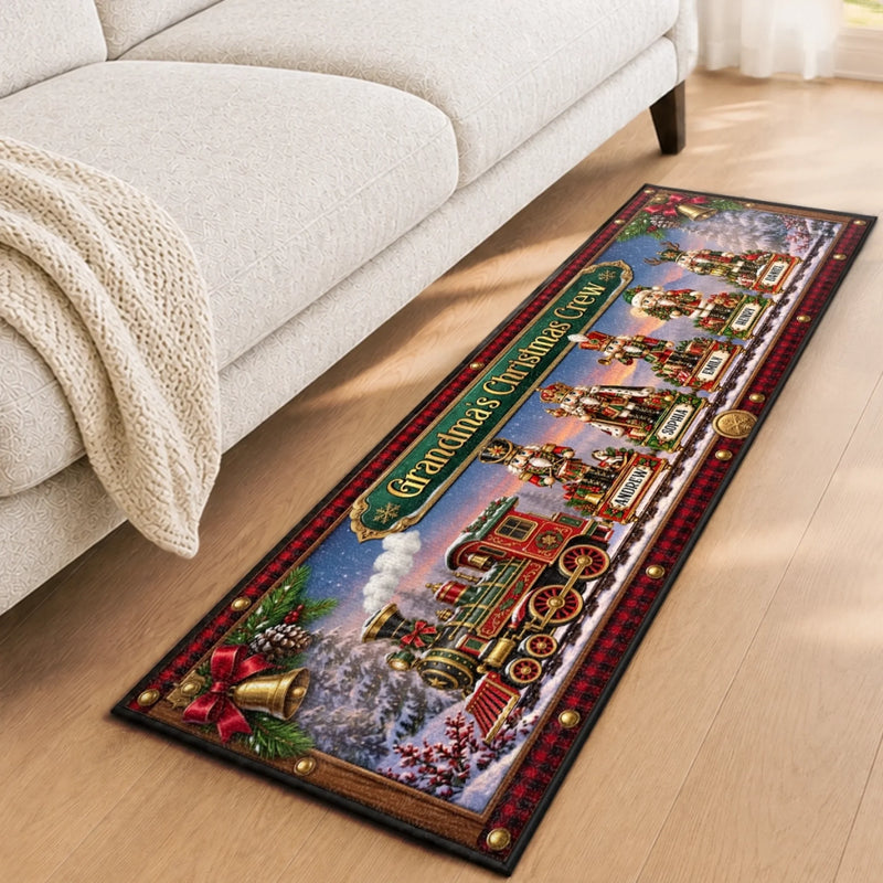 Custom Runner Rug - Personalized Christmas Birthday Gifts For Grandma, Grandpa - Warm Lights, Happy Home