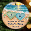 Custom First Christmas Ceramic Ornament - Personalized Anniversary Christmas Wedding Gifts For Husband And Wife, Him And Her - Making Our First Memories