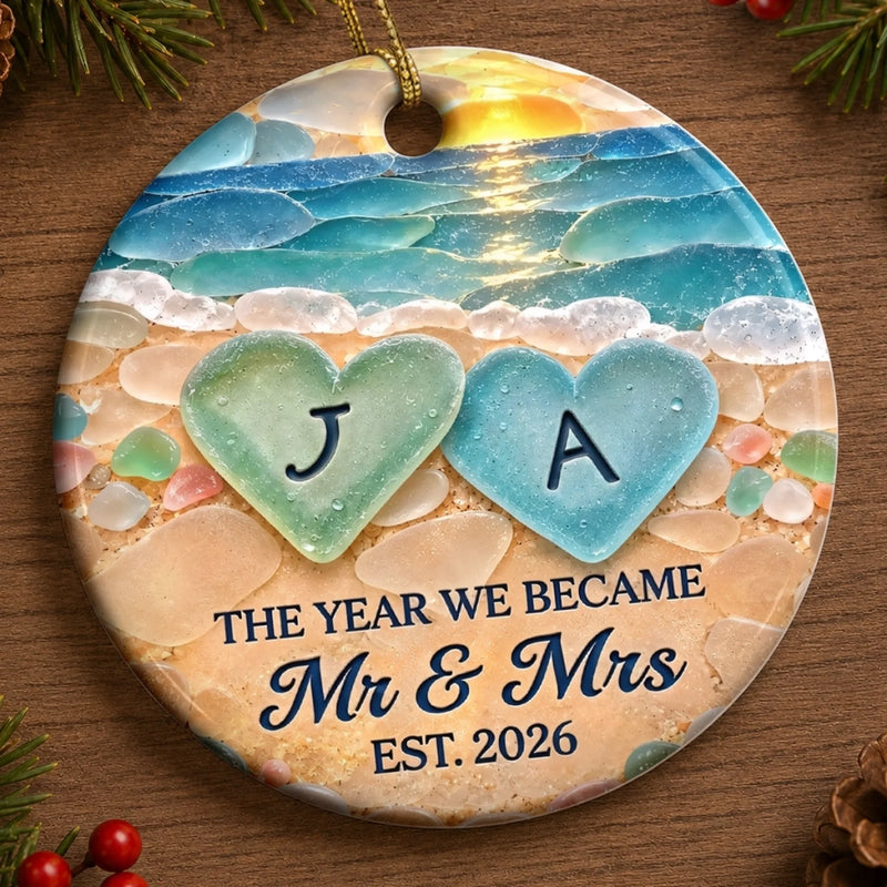 Custom First Christmas Ceramic Ornament - Personalized Anniversary Christmas Wedding Gifts For Husband And Wife, Him And Her - Making Our First Memories