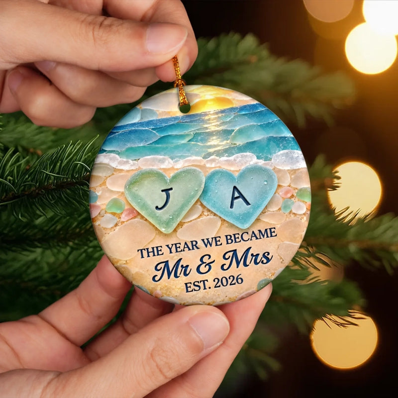 Custom First Christmas Ceramic Ornament - Personalized Anniversary Christmas Wedding Gifts For Husband And Wife, Him And Her - Making Our First Memories