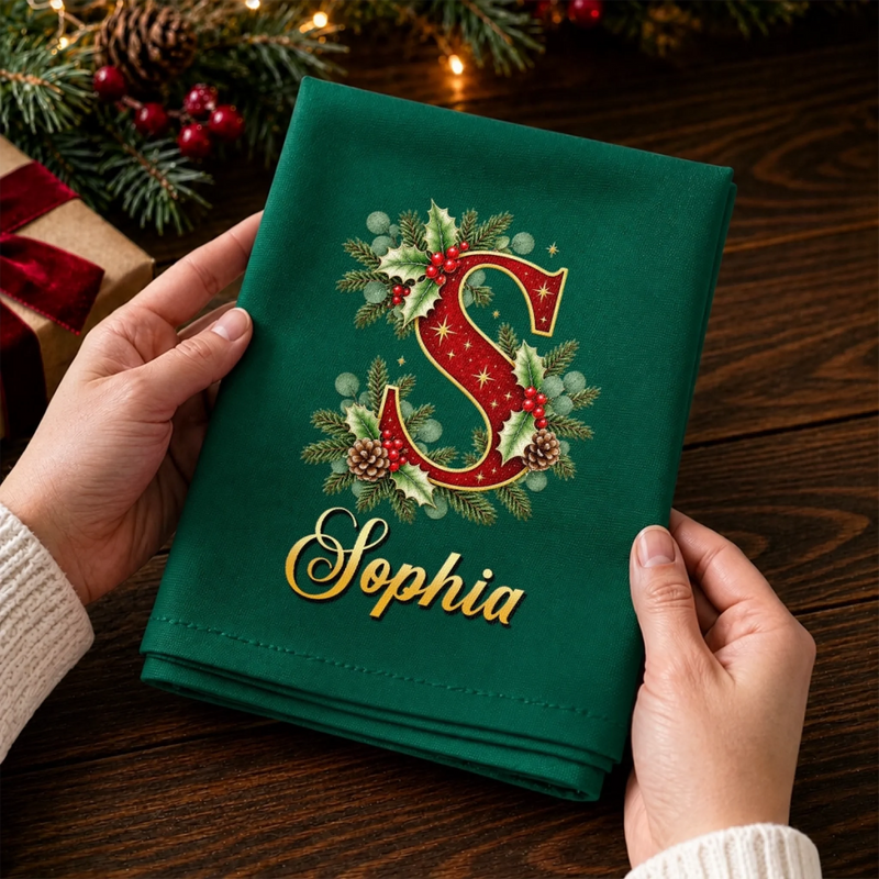 Custom Cotton Napkin - Personalized Christmas Birthday Gifts For Mom, Dad, Brother, Sister - Sparkle Shine Celebrate