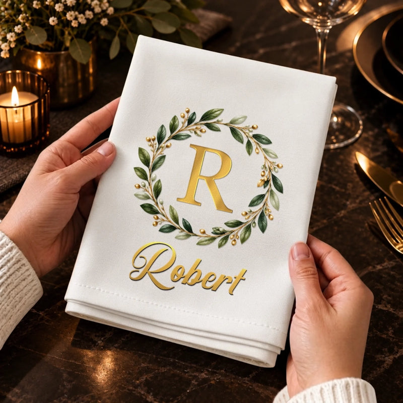Custom Cotton Napkin - Personalized Christmas Birthday Gifts For Mom, Dad, Brother, Sister - Holiday Joy Starts Here