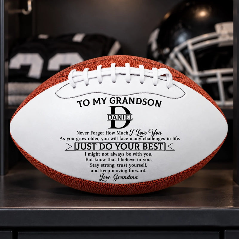 Custom Leather Football - Personalized Birthday Gifts For Son, Grandson, America Football Lovers, Sports Fans, Sports Lovers - Proud Of Every Game Day