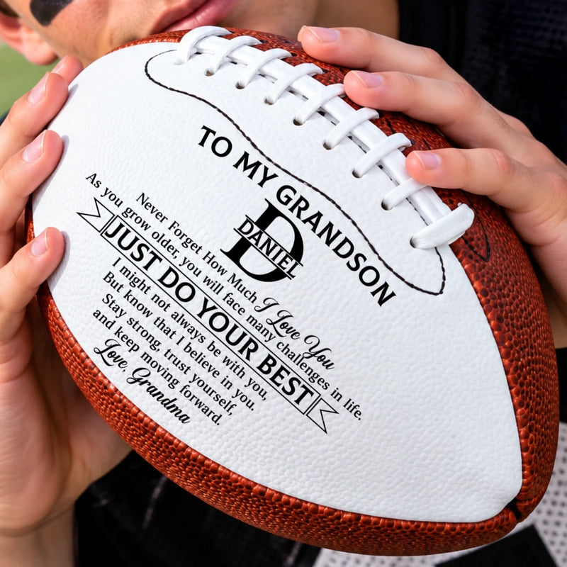 Custom Leather Football - Personalized Birthday Gifts For Son, Grandson, America Football Lovers, Sports Fans, Sports Lovers - Proud Of Every Game Day
