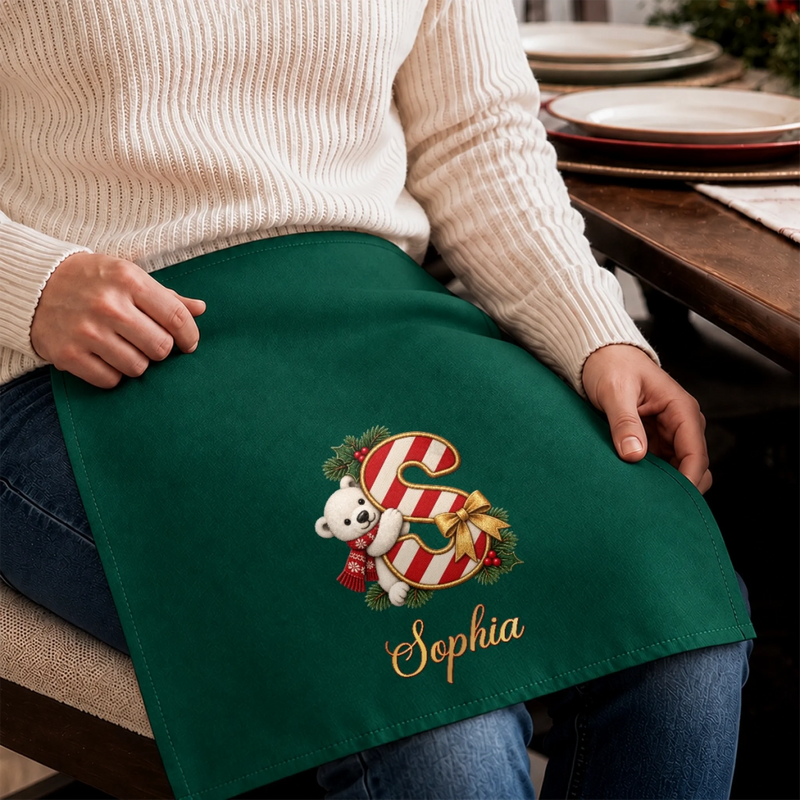 Custom Cotton Napkin - Personalized Christmas Birthday Gifts For Mom, Dad, Brother, Sister - Sending Beary Merry Wishes