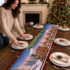 Custom Table Runner - Personalized  Christmas Birthday Gifts For Grandma, Grandpa - Cozy Season, Happiest Crew