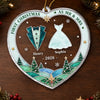 Custom First Christmas Acrylic Ornament - Personalized Anniversary Christmas Wedding Gifts For Husband And Wife, Him And Her - Cozy Newlywed Christmas Era