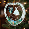 Custom First Christmas Acrylic Ornament - Personalized Anniversary Christmas Wedding Gifts For Husband And Wife, Him And Her - Cozy Newlywed Christmas Era