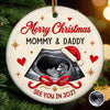 Custom Photo First Christmas Ceramic Ornament - Personalized Christmas Baby Shower, Gender Reveal Gifts For New Moms, New Dads, New Parents - Our Littlest Holiday Joy