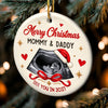 Custom Photo First Christmas Ceramic Ornament - Personalized Christmas Baby Shower, Gender Reveal Gifts For New Moms, New Dads, New Parents - Our Littlest Holiday Joy