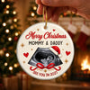 Custom Photo First Christmas Ceramic Ornament - Personalized Christmas Baby Shower, Gender Reveal Gifts For New Moms, New Dads, New Parents - Our Littlest Holiday Joy