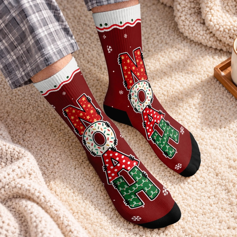 Custom Crew Socks - Personalized Christmas Birthday Gifts For Mom, Dad, Brother, Sister - Merry Moments All Around