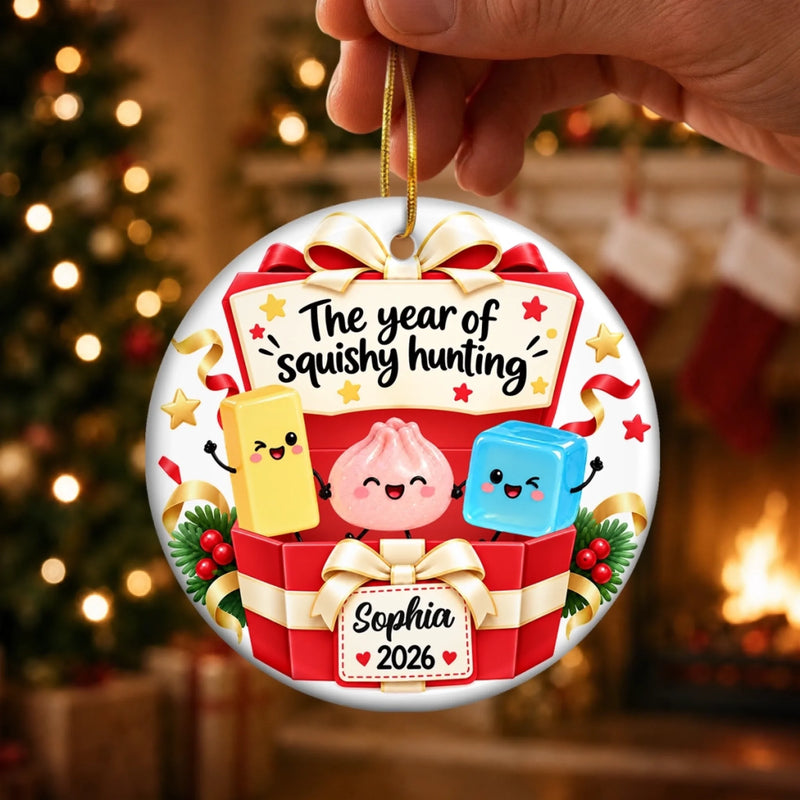 Custom Squishy Ceramic Ornament - Personalized Christmas Birthday Gifts For Kids - Christmas Cheer In Every Smile