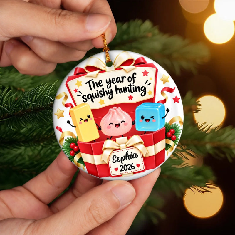 Custom Squishy Ceramic Ornament - Personalized Christmas Birthday Gifts For Kids - Christmas Cheer In Every Smile
