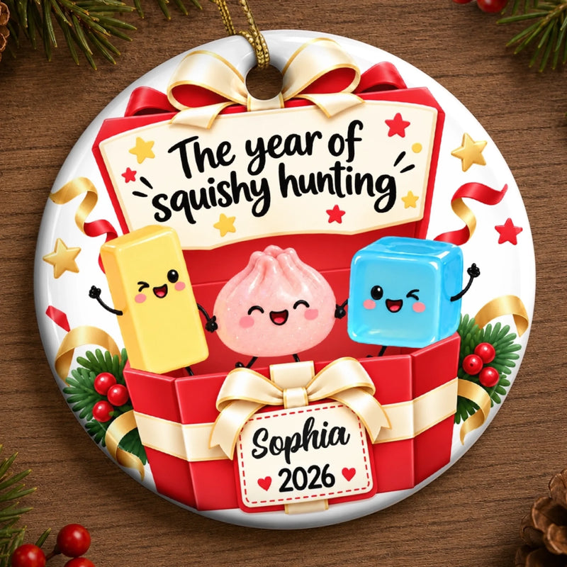 Custom Squishy Ceramic Ornament - Personalized Christmas Birthday Gifts For Kids - Christmas Cheer In Every Smile